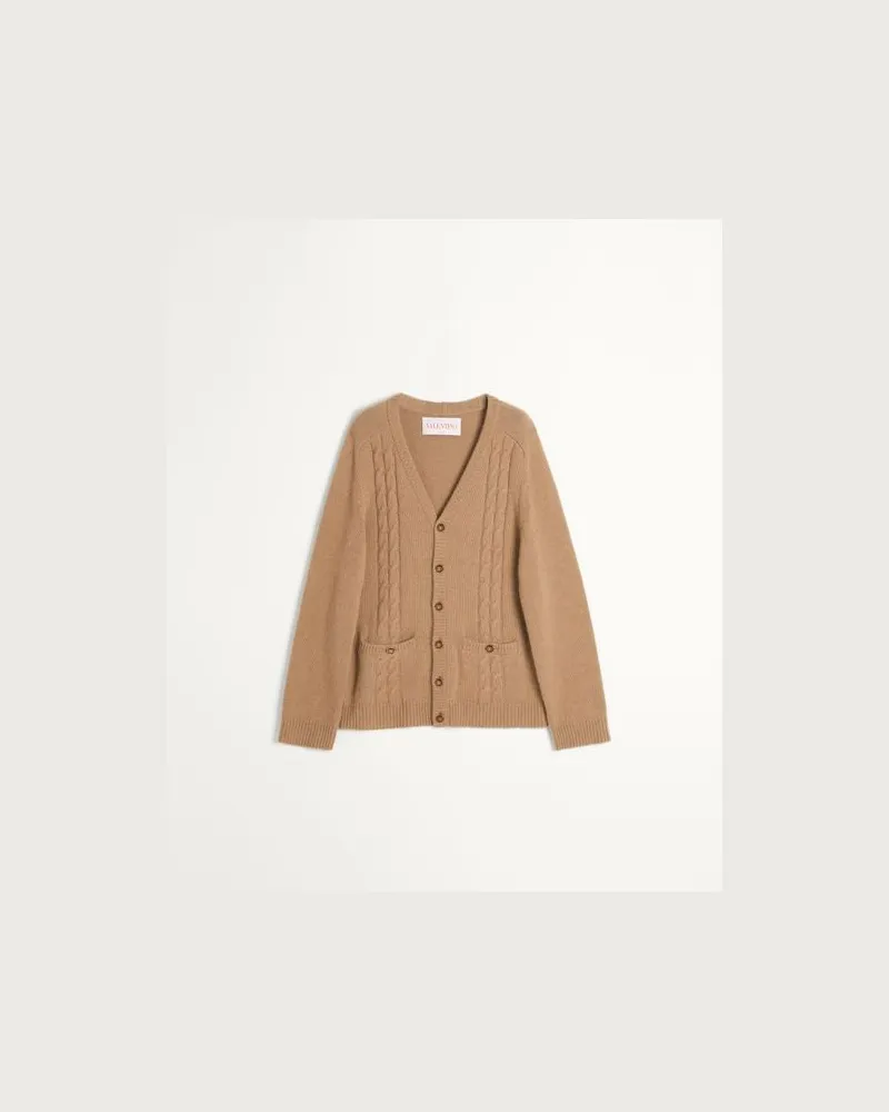 Valentino Garavani Cardigan Aus Kamelhaar Mann LIGHT CAMEL Light