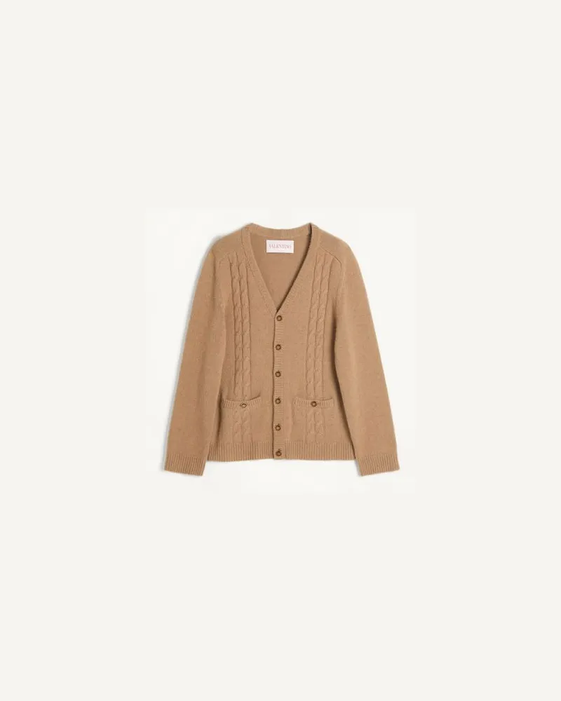 Valentino Garavani Cardigan Aus Kamelhaar Mann LIGHT CAMEL Light