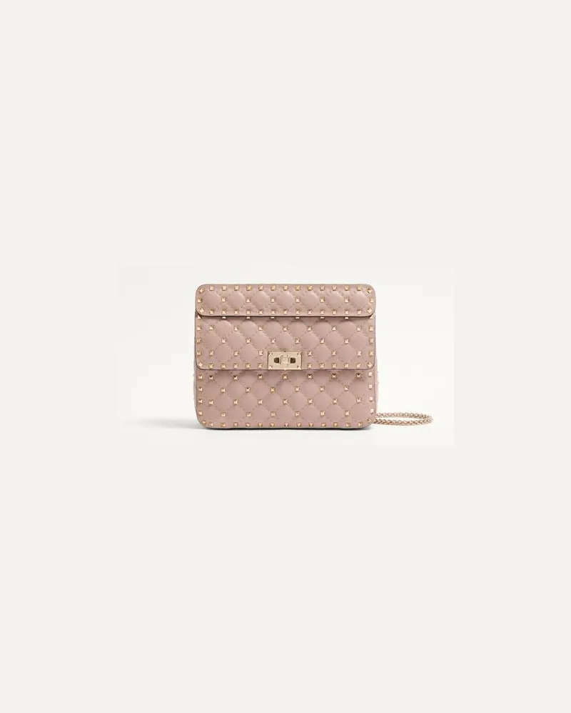 Valentino Garavani Mittelgrosse Tasche Rockstud Spike Aus Nappaleder Frau POUDRE Poudre