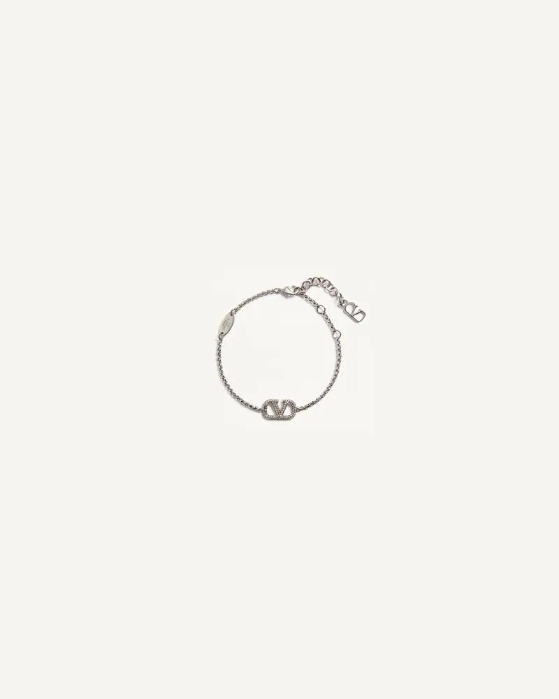 Valentino Garavani Armband Vlogo Signature Aus Metall Mit Swarovski®-Kristallen Frau PALLADIUM/CRYSTAL Palladium