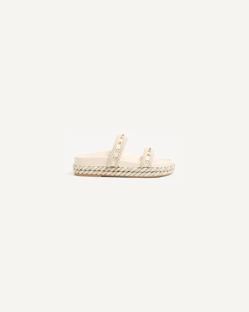 Valentino Garavani Rockstud Slide Sandalen aus Kalbsleder, 20 mm Frau LIGHT IVORY Light