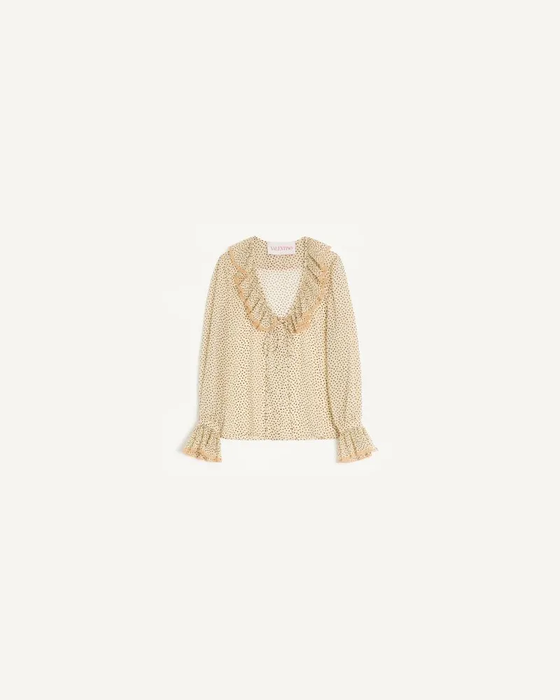 Valentino Garavani Leichtes Shirt Aus Georgette Mit Plusdepois Print Frau BIRKE/SCHWARZ Birke