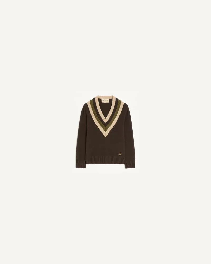 Valentino Garavani WOLLPULLOVER Frau DARK FUDGE/BEIGE Dark