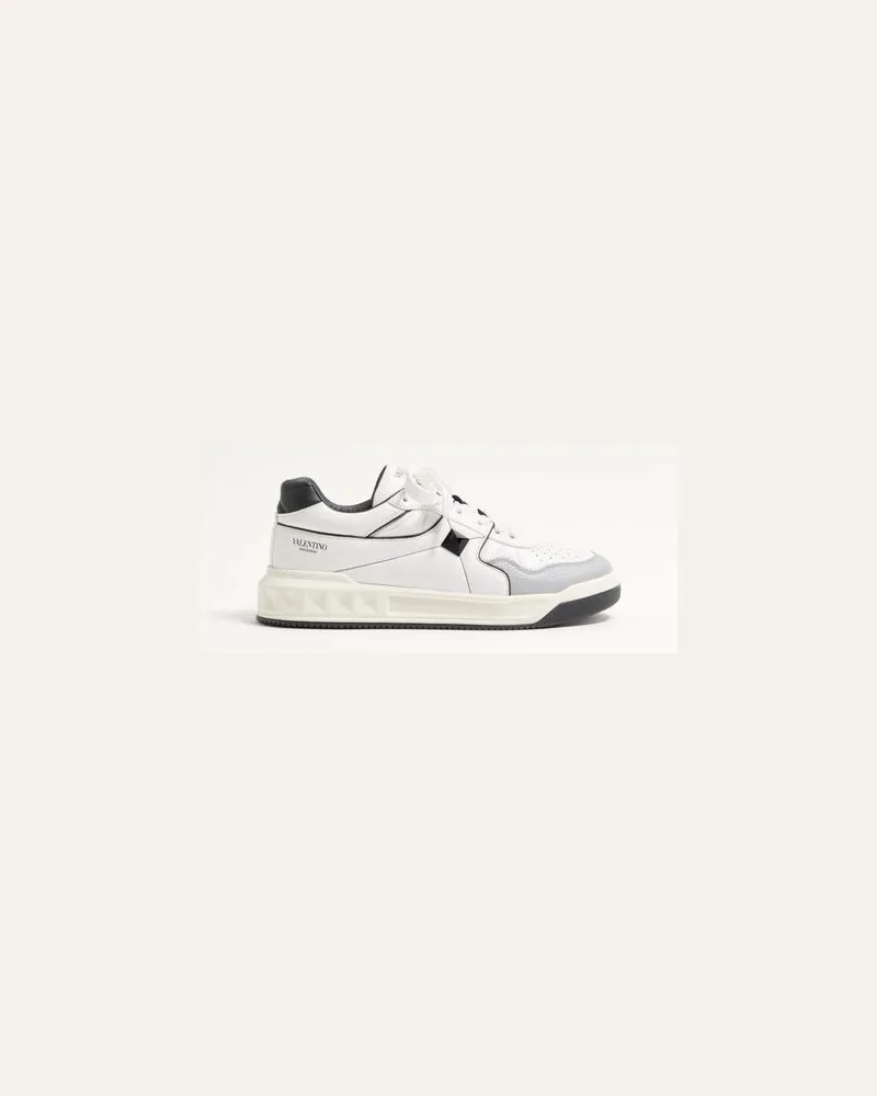 Valentino Garavani Low-Top-Sneakers One Stud Aus Nappaleder Mann WEISS/ SCHWARZ Weiss
