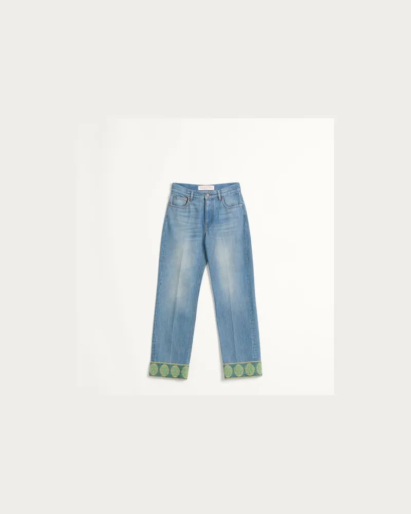 Valentino Garavani Denim-Hose Mit Jacquard-Besatz Frau DENIM Denim