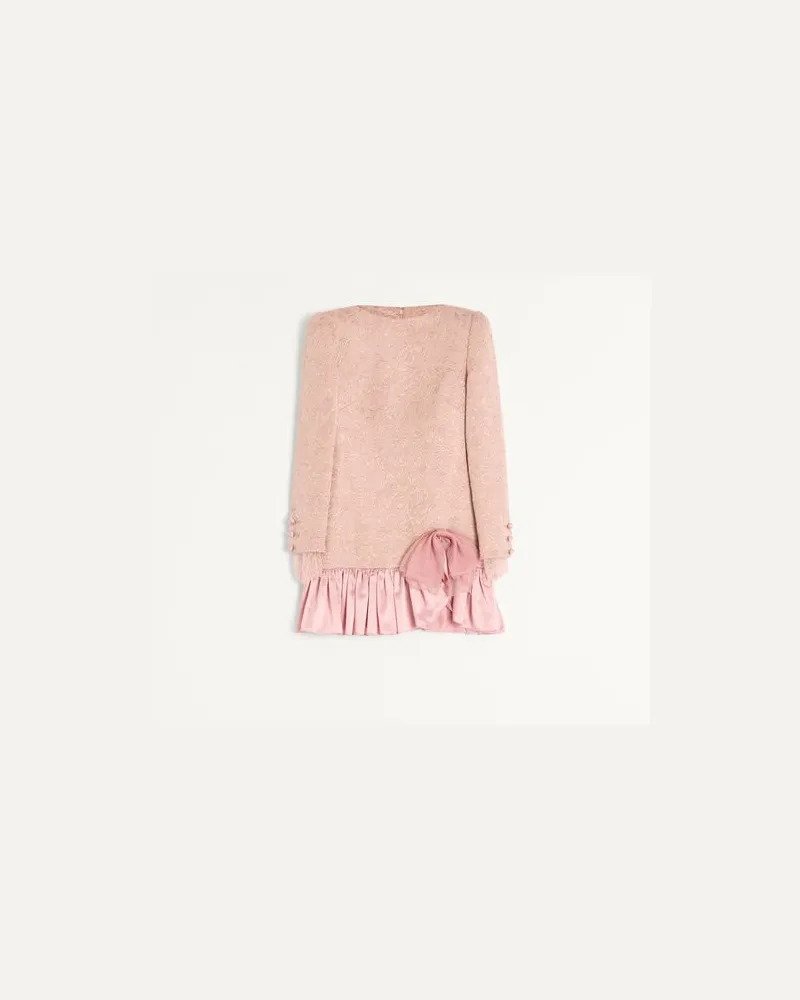 Valentino Garavani Kurzes Kleid aus Matelassé mit Blumenmuster Frau VINTAGE ROSE Vintage