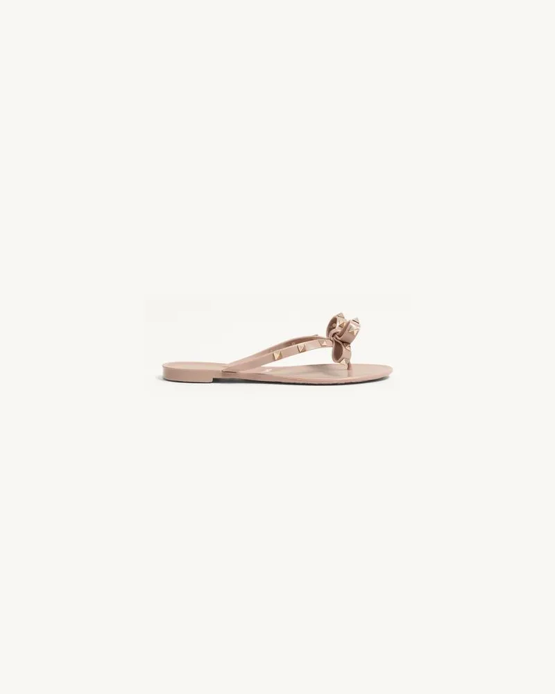 Valentino Garavani Rockstud Gummislipper Frau POUDRE Poudre