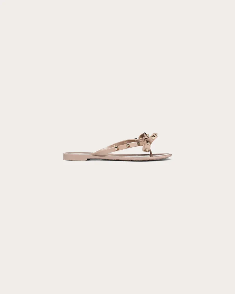 Valentino Garavani Rockstud Gummislipper Frau POUDRE Poudre