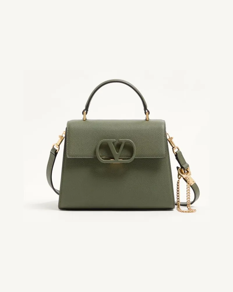 Valentino Garavani Valentino Garavani Vsling Kleine Handtasche Aus Genarbtem Kalbsleder Frau MILITÄRGRÜN Militärgrün
