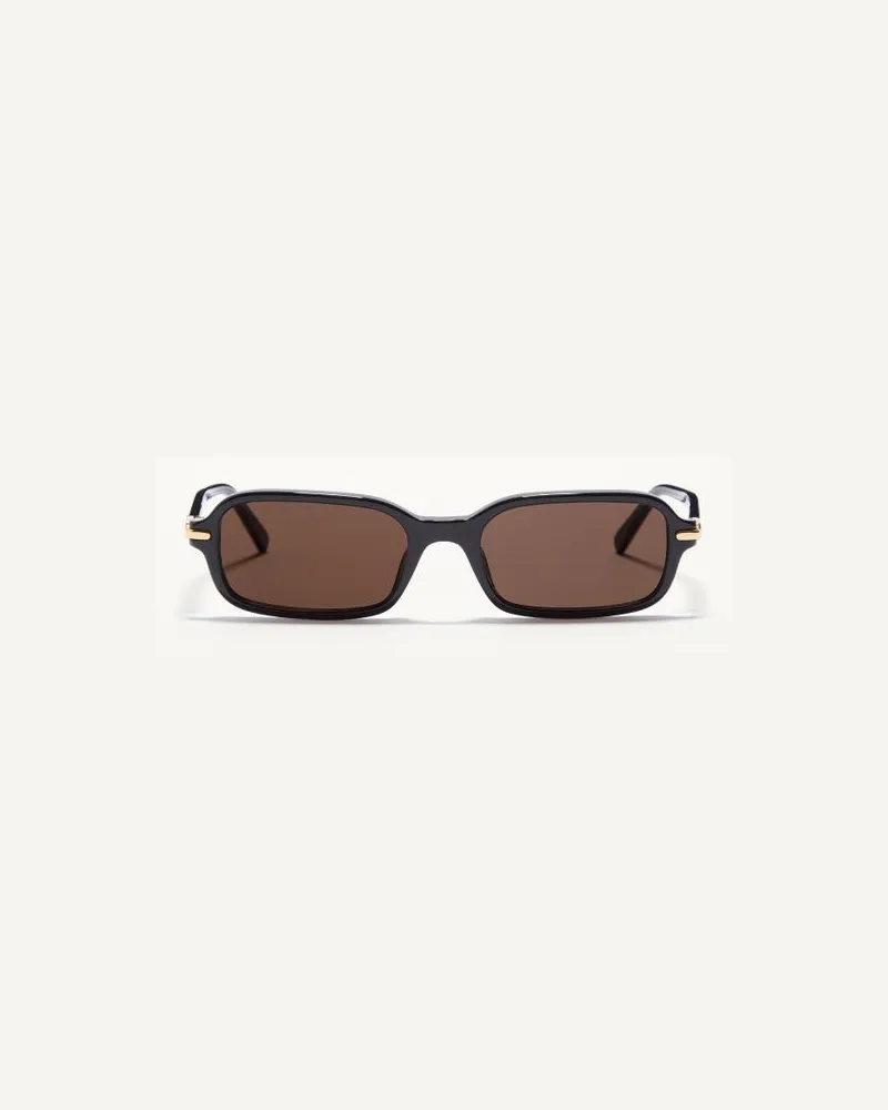 Valentino Garavani Rechteckige Acetat-Brille unisex SCHWARZ/GRAU Schwarz
