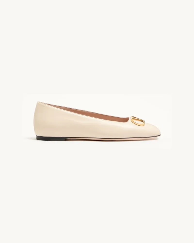 Valentino Garavani VLogo Signature Ballerina Aus Nappaleder Frau BUTTER Butter