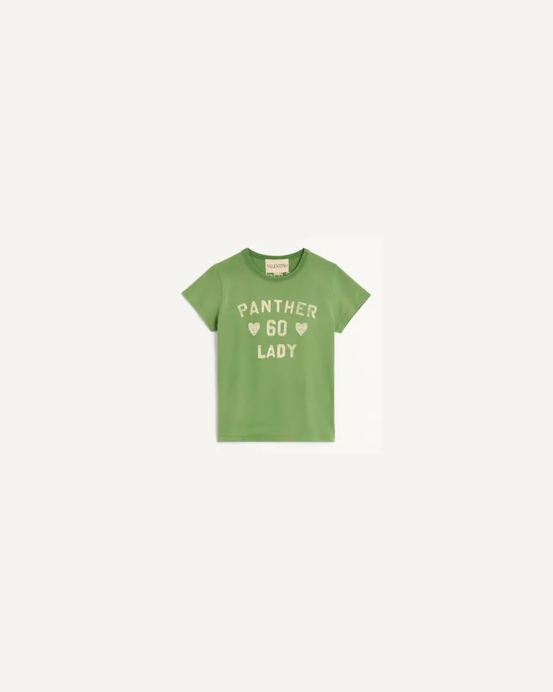 Valentino Garavani Bedrucktes T-Shirt Aus Baumwolle Frau LAUREL/BIRKE Laurel