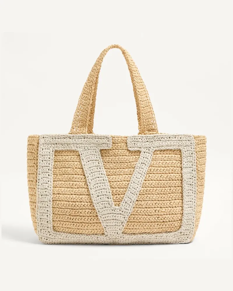 Valentino Garavani Valentino Garavani Viva Superstar Grosser Shopper Aus Raffia Frau NATUR/BUTTER Natur