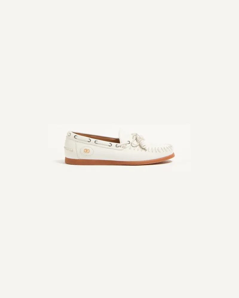 Valentino Garavani Palm Avenue Segelschuhe Aus Büffelleder Mann ELFENBEIN Elfenbein