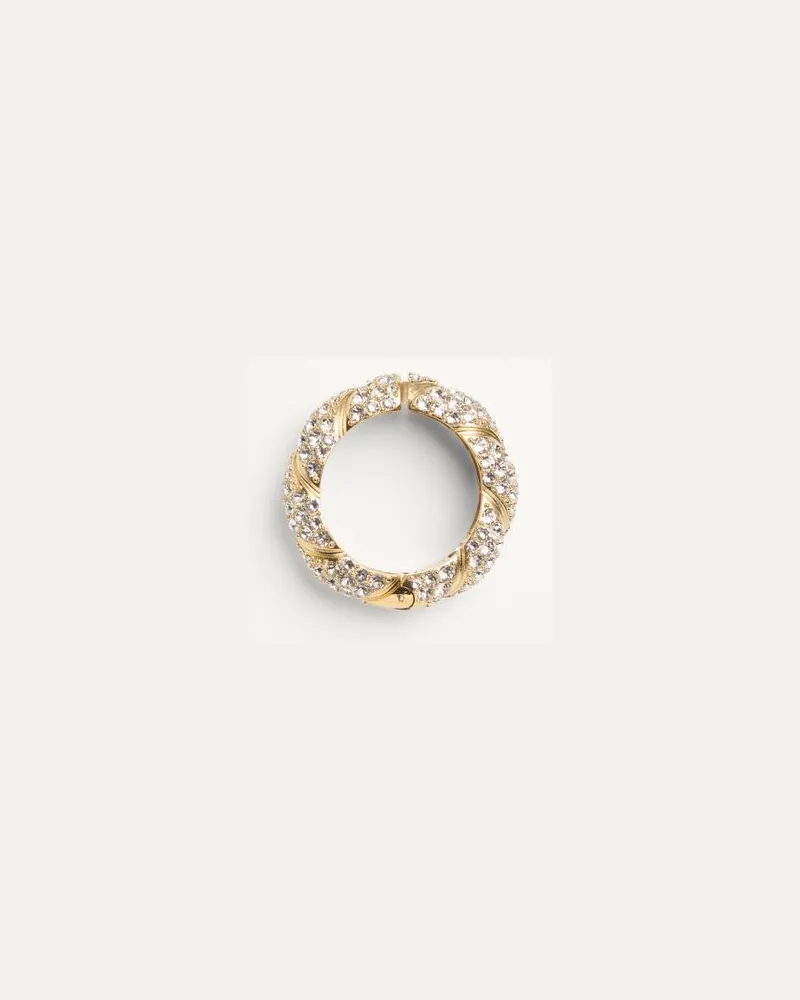 Valentino Garavani Pas Plus Mono Ohrring Aus Metall Und Swarovski Kristallen Frau GOLD/CRYSTAL Gold