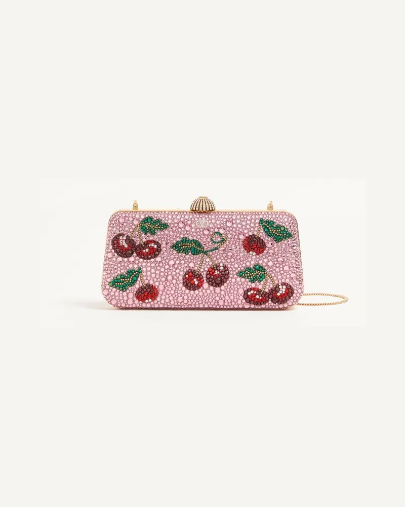 Valentino Garavani Valentino Garavani Carry Secrets Minaudière Mit Cherryfic-Strassmotiv Frau ROSA Rosa