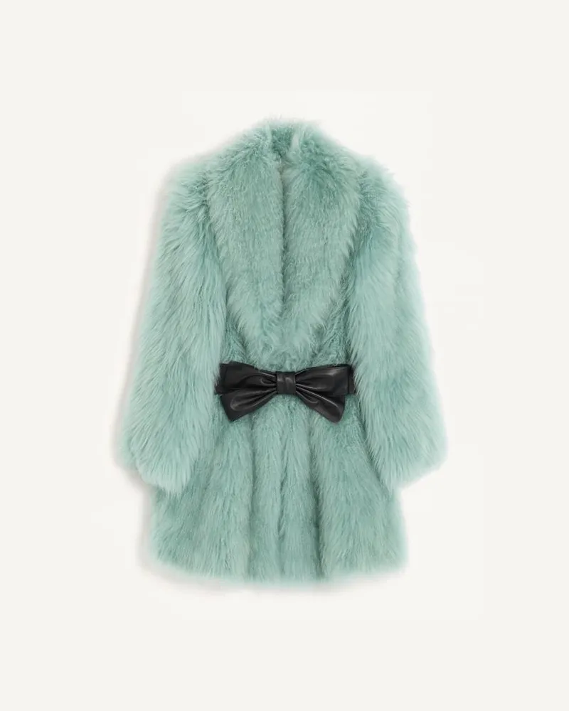 Valentino Garavani Mantel aus Ziegen-Kaschmir Frau AQUAMARIN/SCHWARZ Aquamarin