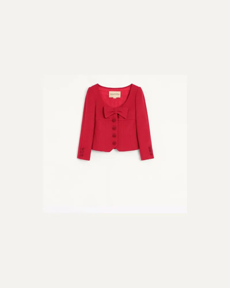 Valentino Garavani Kurze Jacke aus einfarbigem Wool Tweed Frau PARIS Paris