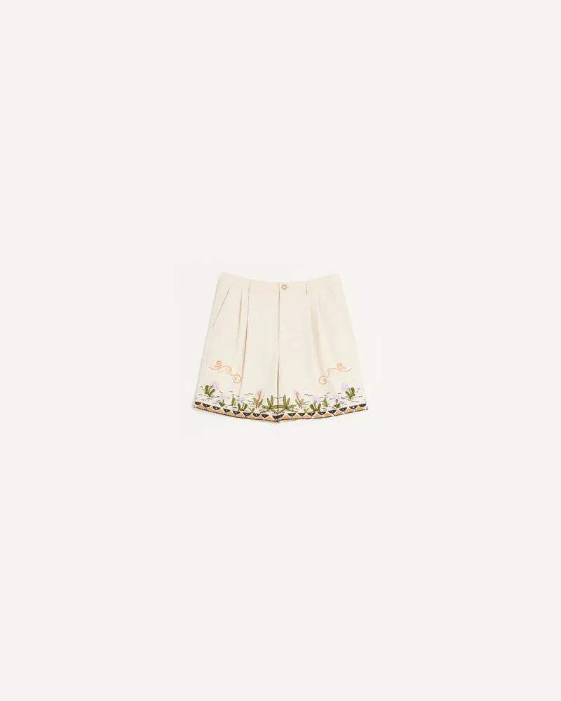 Valentino Garavani Bermudashorts Aus Baumwoll-Canvas Mit Blumenstickerei Und Jacquardbesatz Mann SHELL Shell