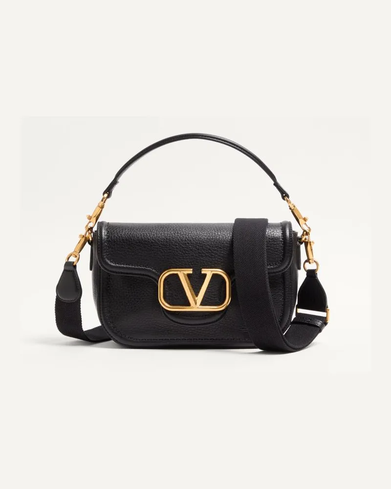 Valentino Garavani Alltime Schultertasche Aus Weichem, Genarbtem Kalbsleder Frau SCHWARZ Schwarz