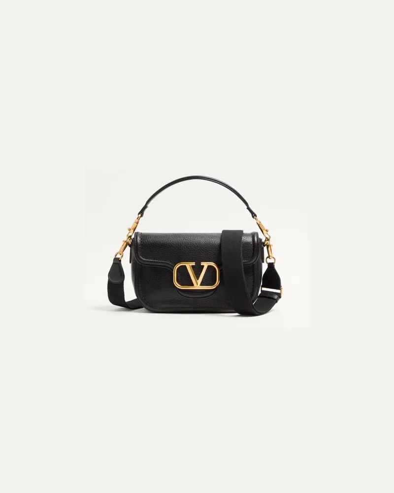 Valentino Garavani Alltime Schultertasche Aus Weichem, Genarbtem Kalbsleder Frau SCHWARZ Schwarz