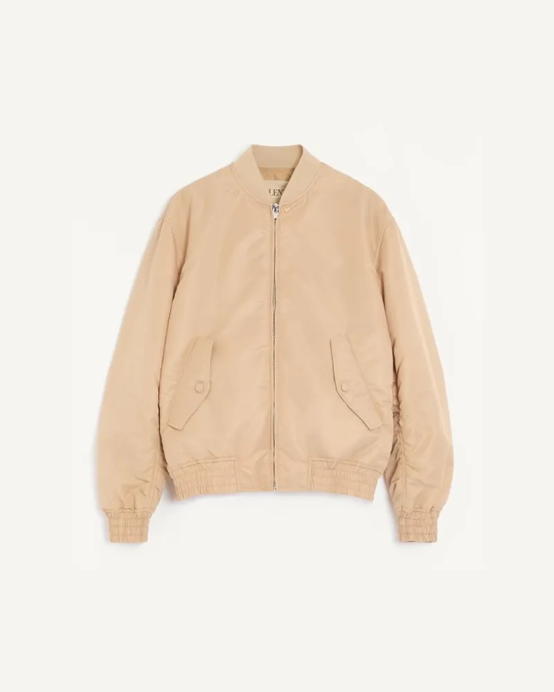 Valentino Garavani Valentino Bomberjacke Aus Nylon Mit Vgold Mann SAND Sand