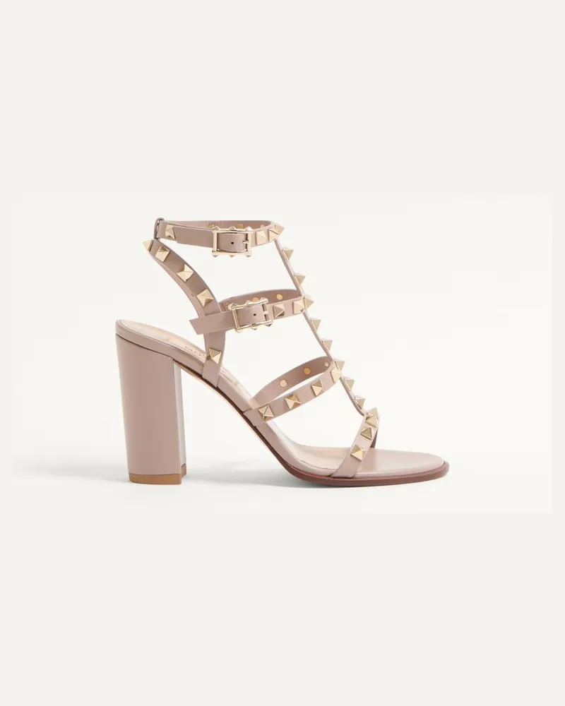 Valentino Garavani Riemensandalen Rockstud 90 Mm Frau POUDRE Poudre