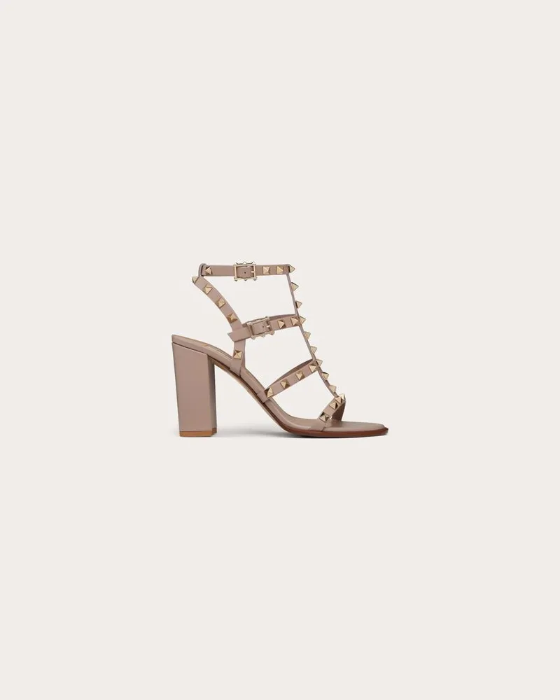 Valentino Garavani Riemensandalen Rockstud 90 Mm Frau POUDRE Poudre