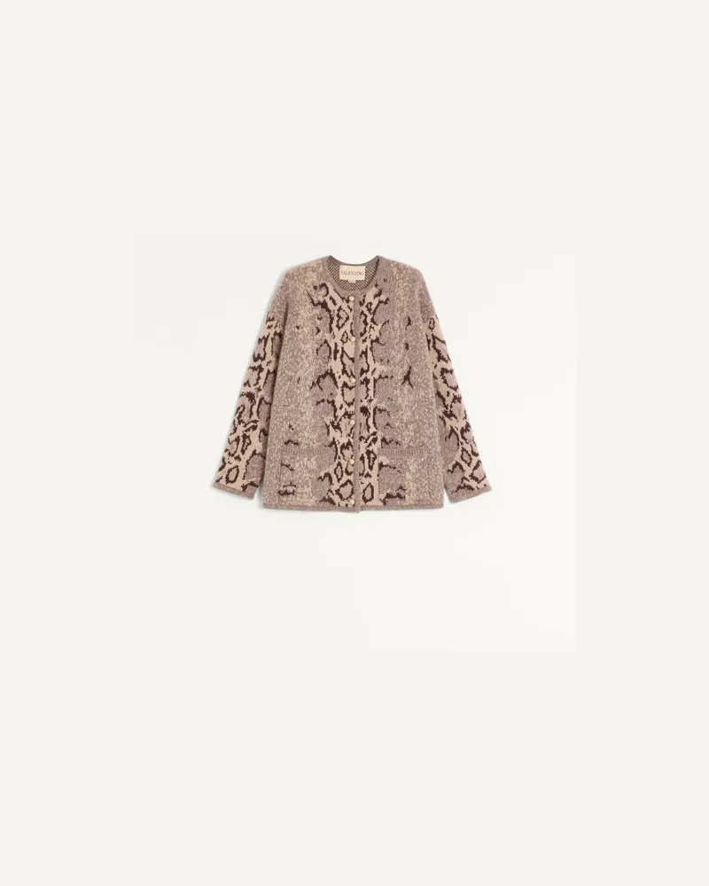 Valentino Garavani Kaschmir-Cardigan mit Animalprint Frau ANIMALIER Animalier