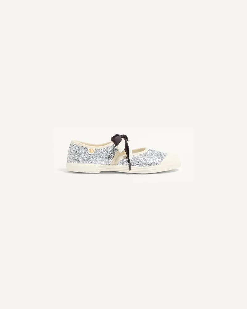 Valentino Garavani Bay By Bay Ballerina-Sneaker Aus Glitzerstoff Frau SILBER Silber