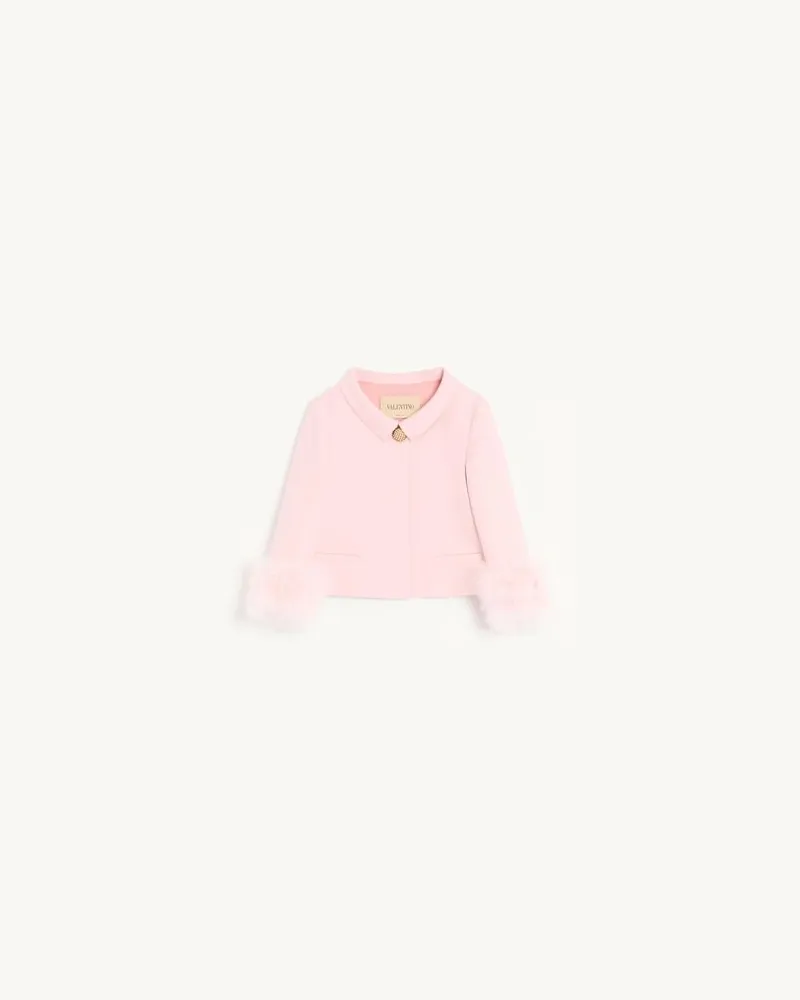 Valentino Garavani Crepe Couture Jacke mit Federn Frau ROSE Rose