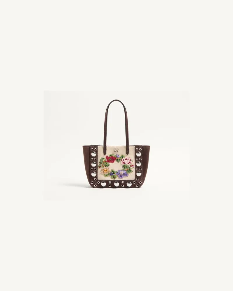 Valentino Garavani Valentino Garavani Nellcôte Mini-Shopper Mit Stickerei Frau MULTICOLOR/TESTA DI MORO Multicolor