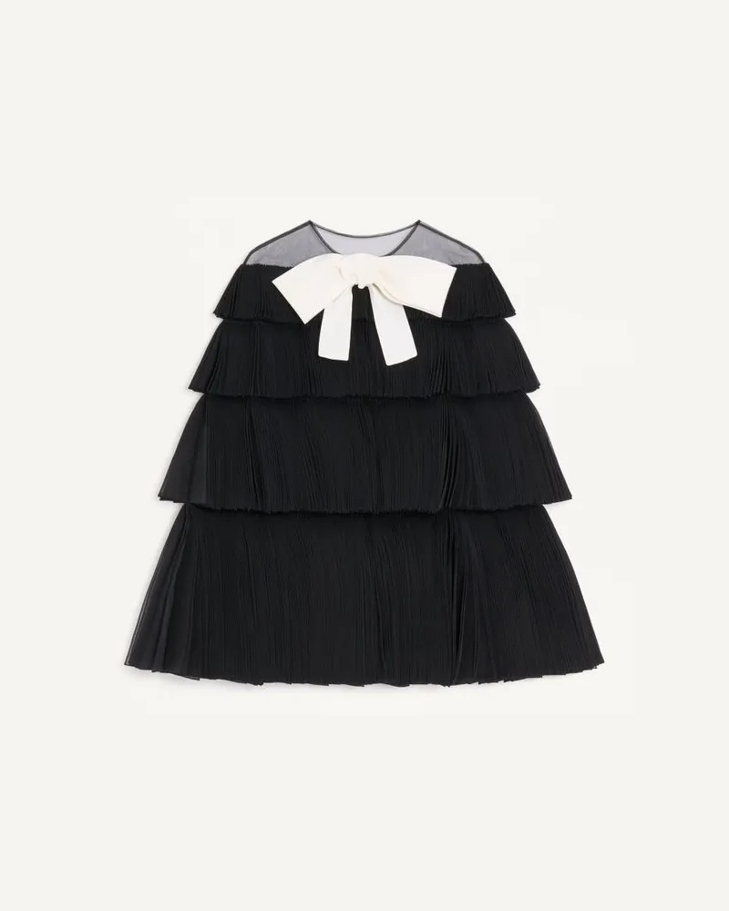 Valentino Garavani Cape Aus Besticktem Organza Frau SCHWARZ/BUTTER Schwarz