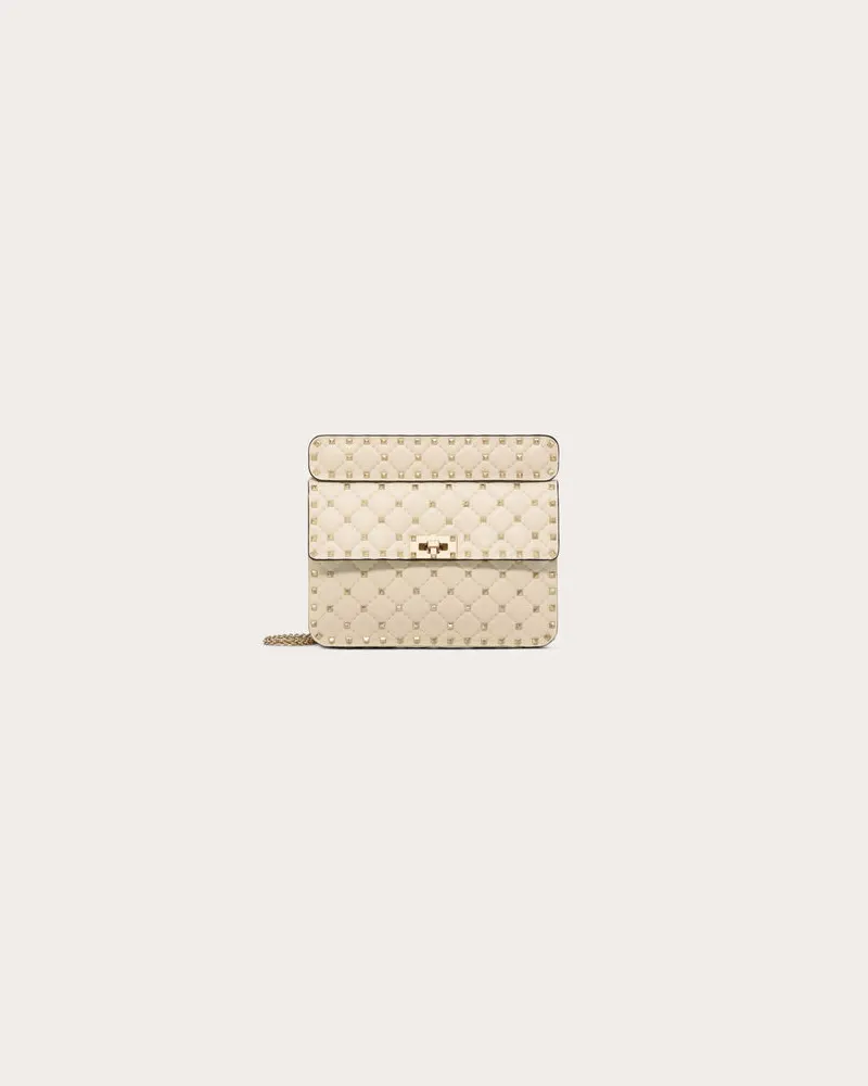 Valentino Garavani Mittelgrosse Tasche Rockstud Spike Aus Nappaleder Frau LIGHT IVORY Light