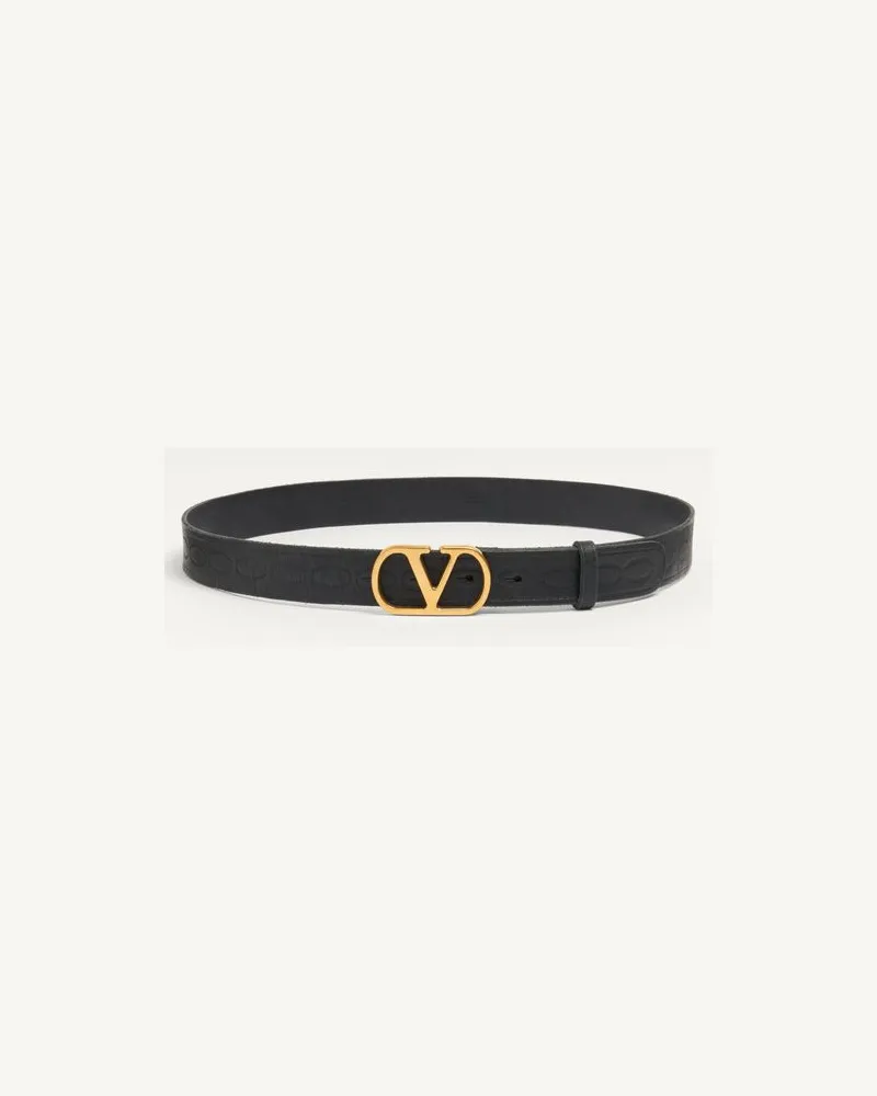 Valentino Garavani Vlogo Signature Gürtel Aus Kalbsleder 30 Mm Mann SCHWARZ Schwarz