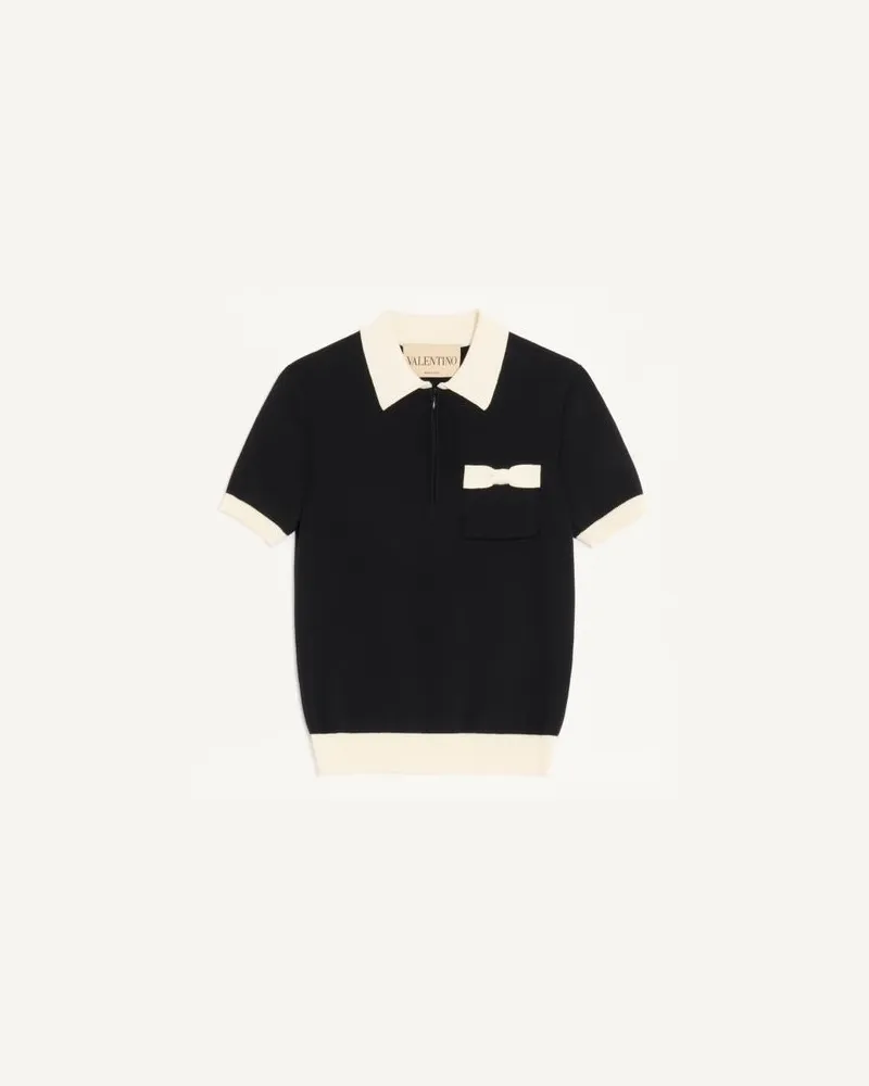Valentino Garavani PULLOVER AUS BAUMWOLLE Frau SCHWARZ/LATTE Schwarz