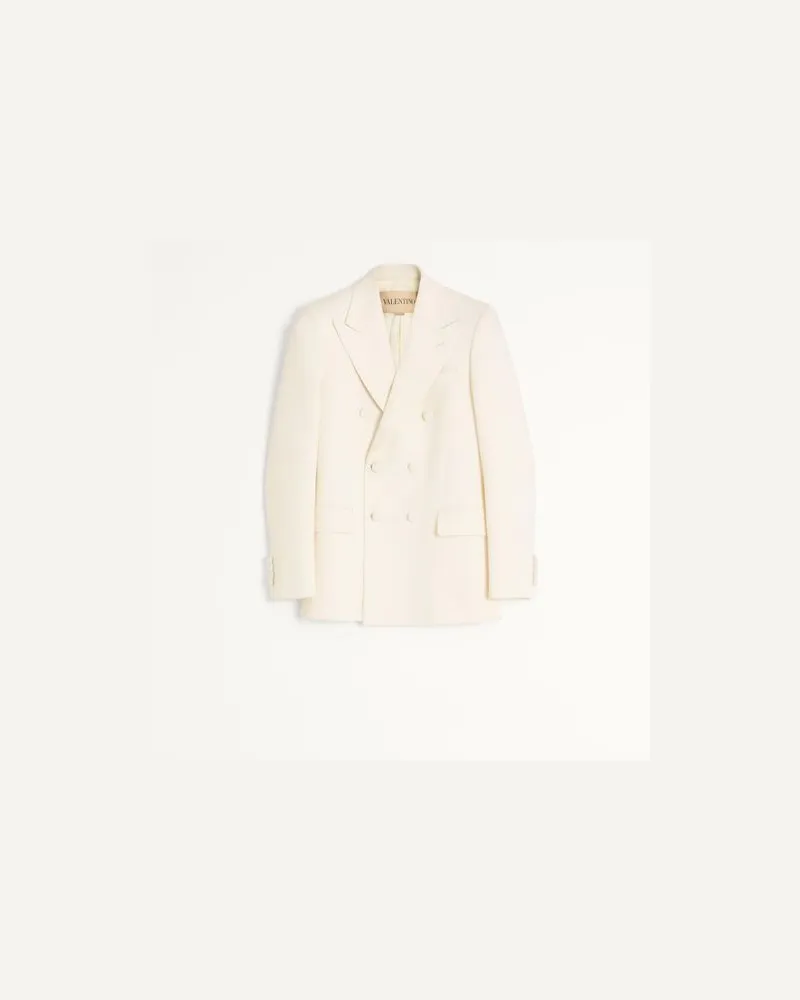 Valentino Garavani Valentino Zweireihiges Jackett aus Grisaille-Wolle Mann LATTE Latte