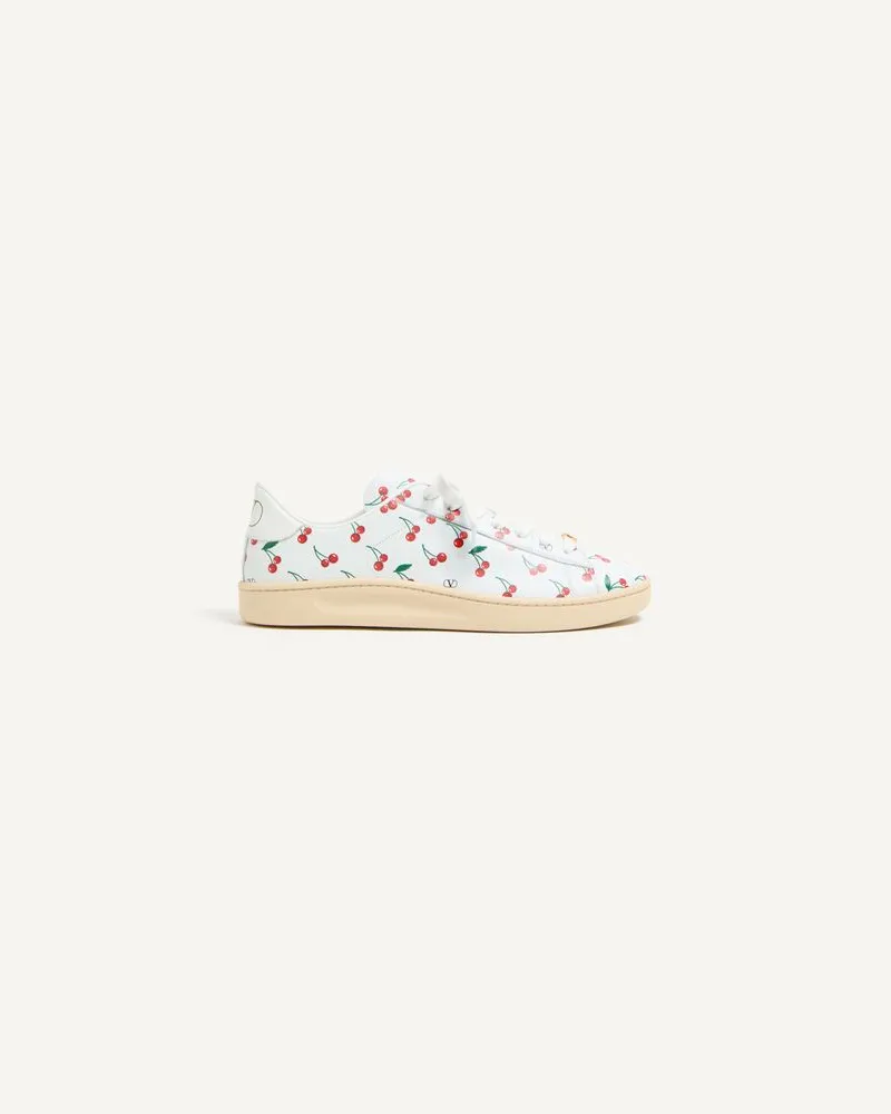Valentino Garavani Royco Sneaker Aus Nappa-Kalbsleder Mit Cherryfic-Muster Mann WEIß Weiß