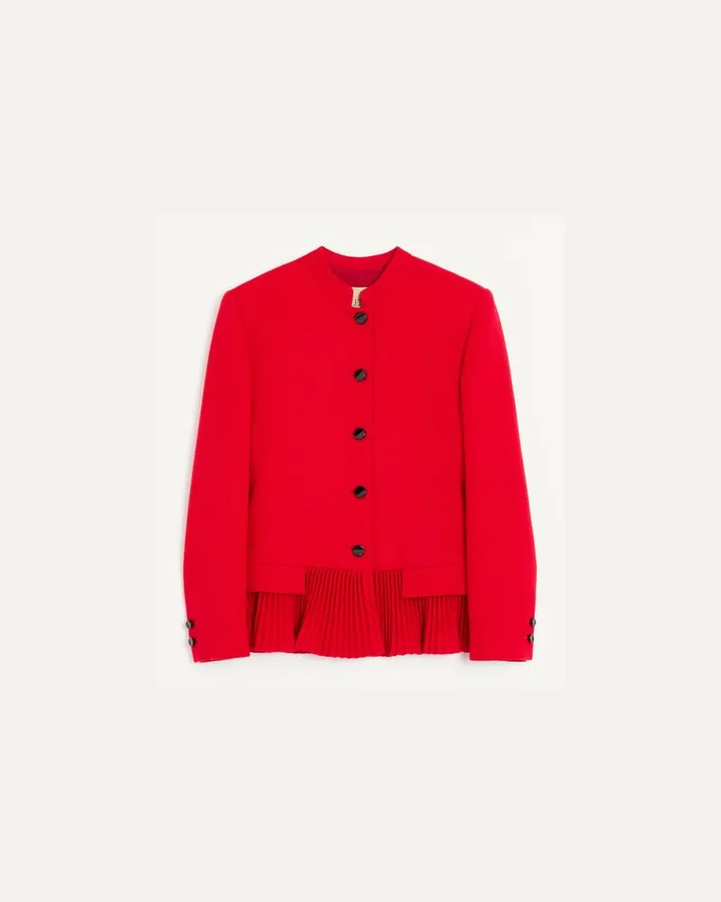 Valentino Garavani Valentino-Jacke aus Woll-Crepe Frau KARMINROT Karminrot