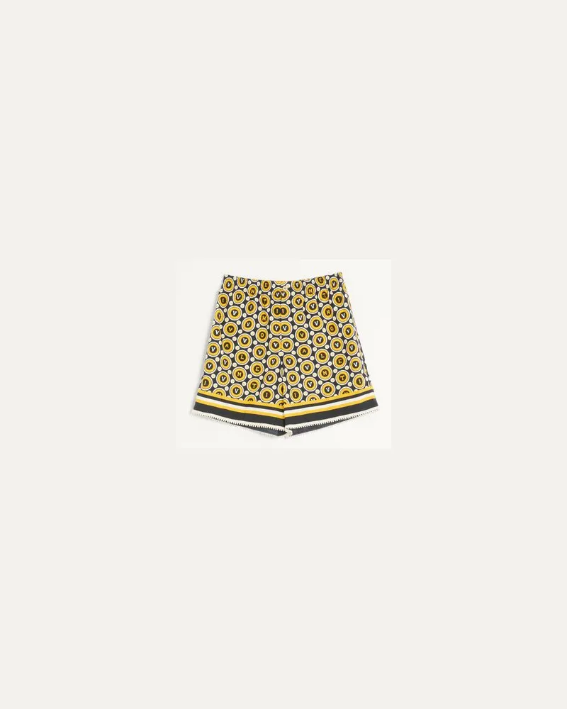 Valentino Garavani Bermudashorts Aus Baumwollpopeline Mit Bulles Royales-Print Mann SCHWARZ/GELB/ELFENBEIN Schwarz