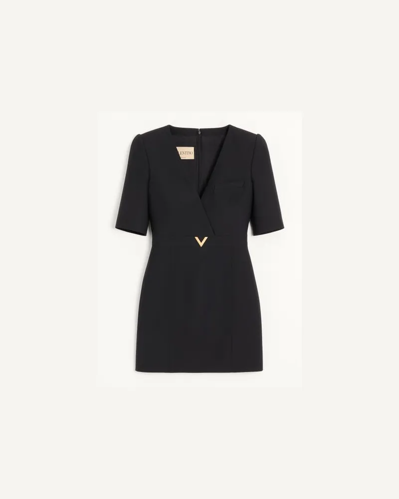 Valentino Garavani Kurzes Valentino Kleid aus Crepe Couture Frau SCHWARZ Schwarz