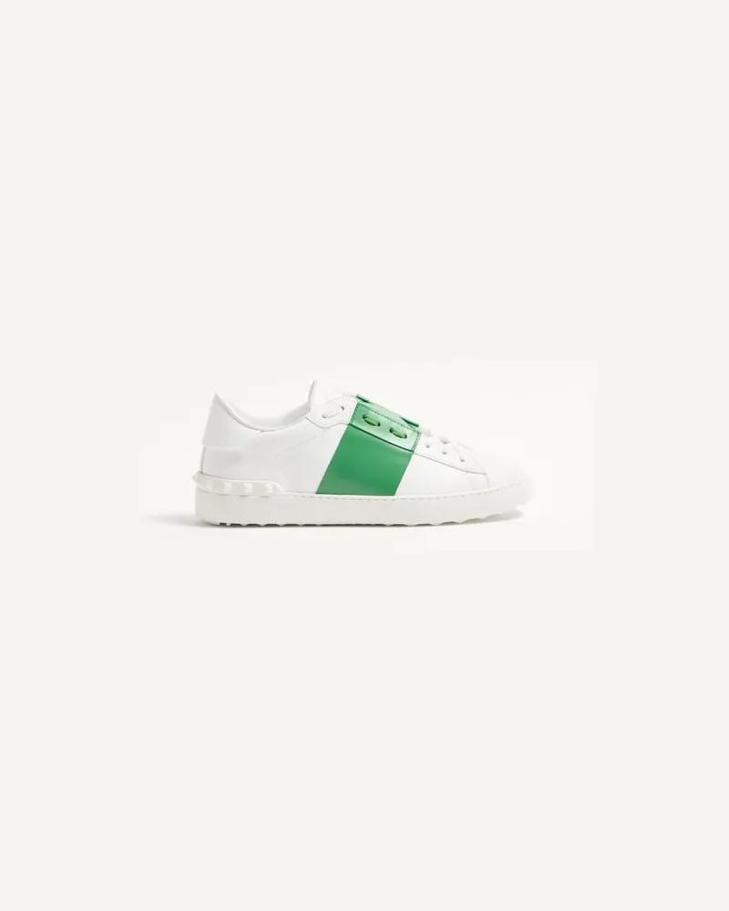 Valentino Garavani Open Sneakers Aus Kalbsleder Mann WEIẞ/GRÜN Weiß