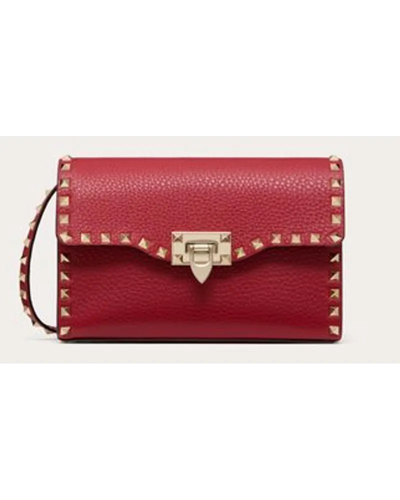 Valentino Garavani Kleine Crossbody Bag Rockstud Aus Gekörntem Kalbsleder Frau ROSSO V Rosso