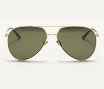 Pilotenbrille Mit Rahmen Aus Metal unisex GOLD/GRÜN