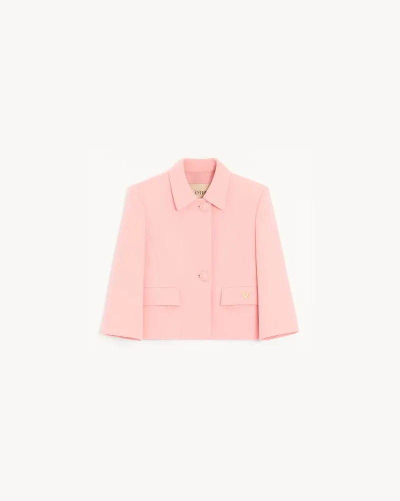 Valentino Garavani Jacke aus Woll-Crepe Frau ROSA Rosa
