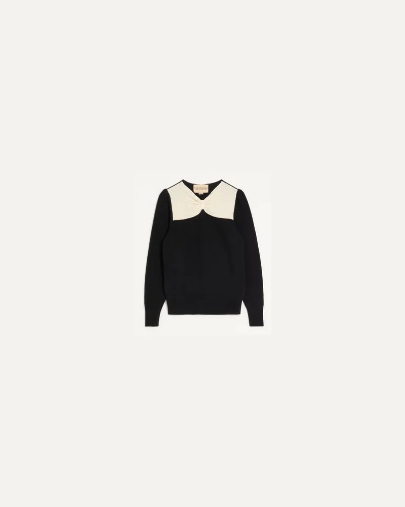 Valentino Garavani Wollpullover Frau SCHWARZ/ELFENBEIN Schwarz