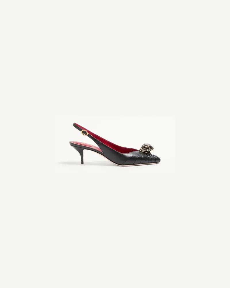 Valentino Garavani Valentino Garavani Panthea Pumps Aus Ziegenleder Mit Plissiertem Design, 55 Mm Frau SCHWARZ Schwarz