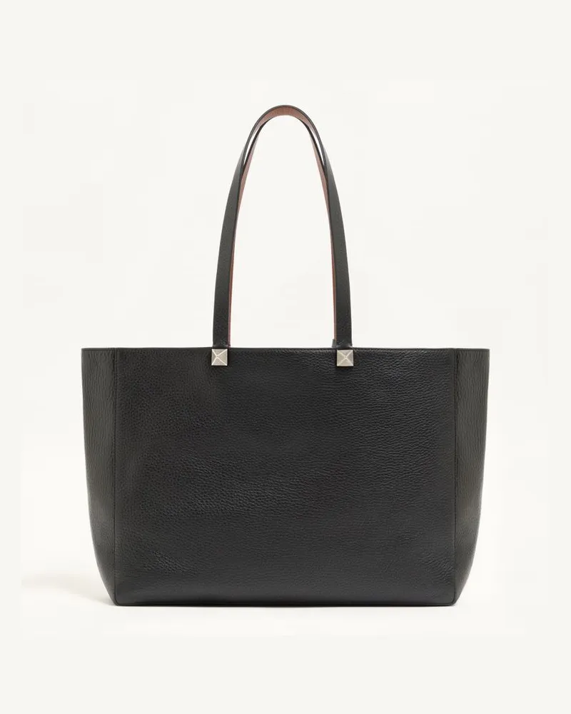 Valentino Garavani Kleine Rockstud Wendetasche aus Kalbsleder mit Elchprint Mann SCHWARZ/SADDLE BROWN Schwarz