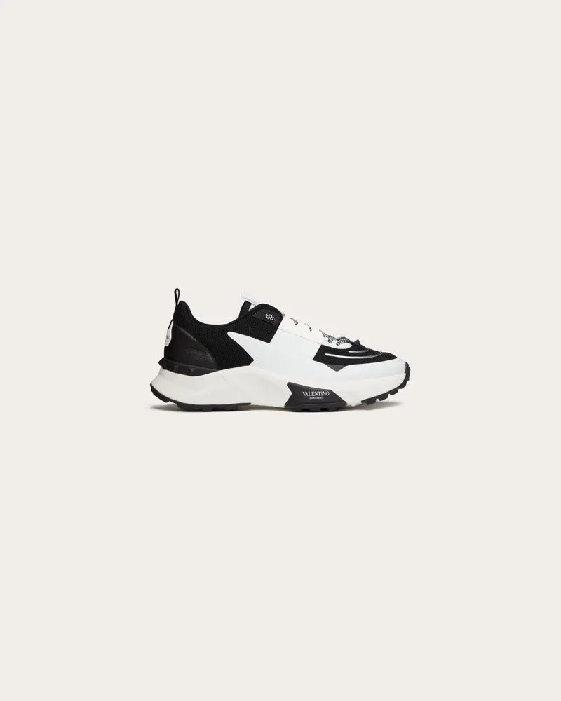 Valentino Garavani True Act Low-Top-Sneaker Aus Mesh Und Gummiertem Stoff Mann SCHWARZ Schwarz