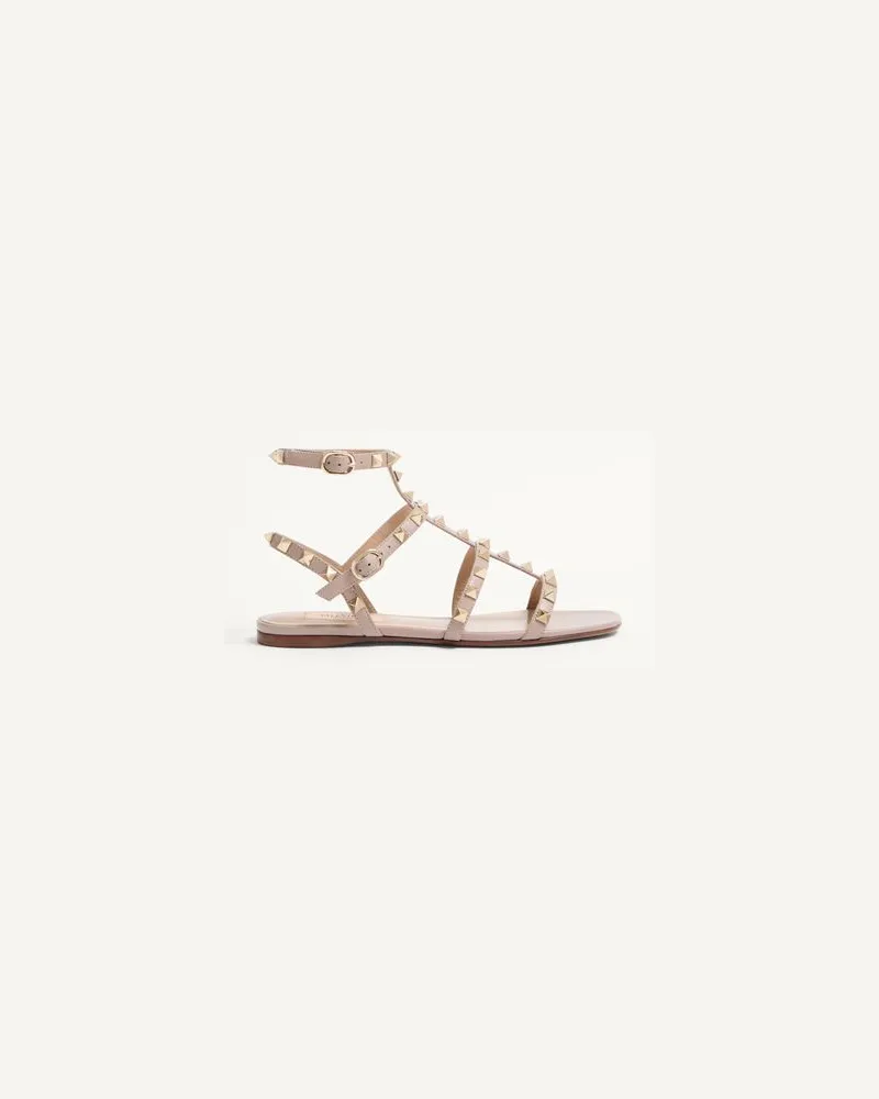 Valentino Garavani Flache Riemchensandalen Rockstud Aus Kalbsleder Frau SKIN Skin